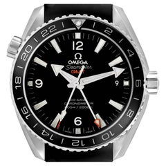 Used Omega Seamaster Planet Ocean GMT Steel Mens Watch 232.32.44.22.01.001 Box Card