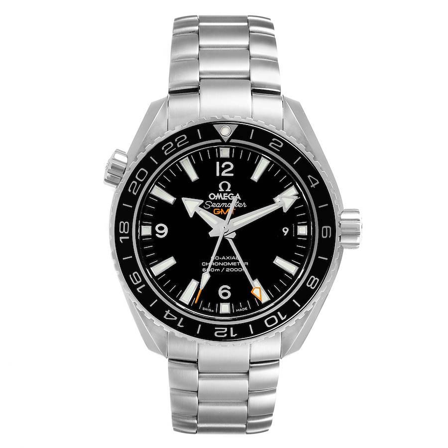 Omega Seamaster Planet Ocean GMT Watch 232.30.44.22.01.001 Box Card. Automatic self-winding chronometer movement with Co-Axial Escapement for greater precision, stability and durability. GMT with time zone function. Silicon balance-spring on free