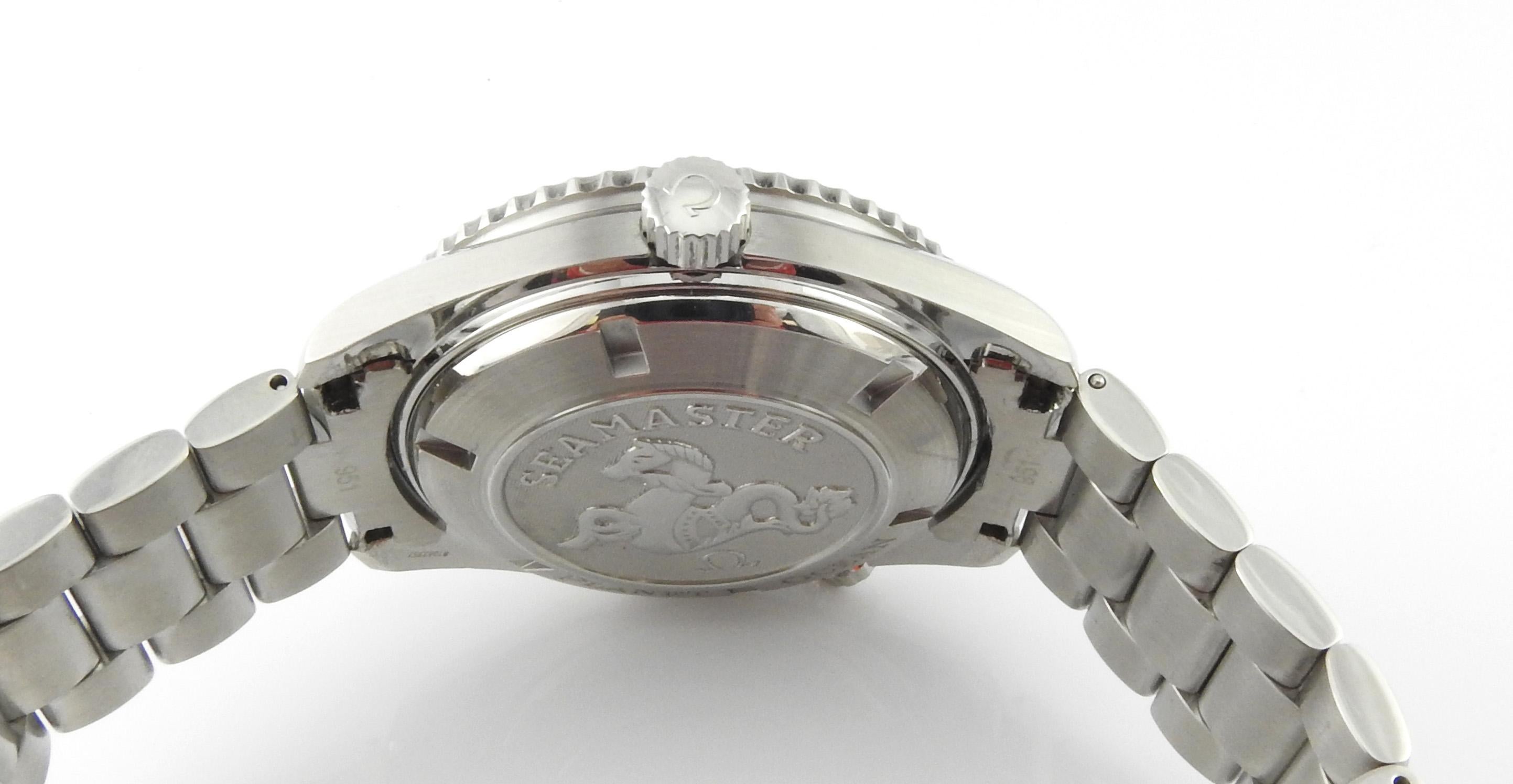 Women's or Men's Omega Seamaster Planet Ocean Men's Watch Black Dial Orange Bezel Steel
