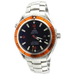 Used Omega Seamaster Planet Ocean Men's Watch Black Dial Orange Bezel Steel