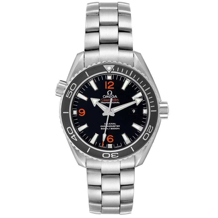 Omega Seamaster Planet Ocean Midsize Mens Watch 232.30.38.20.01.002 Box Card. Automatic self-winding movement with Co-Axial escapement. Freesprung-balance system with silicon balance-spring.Automatic winding in both directions. Stainless steel round