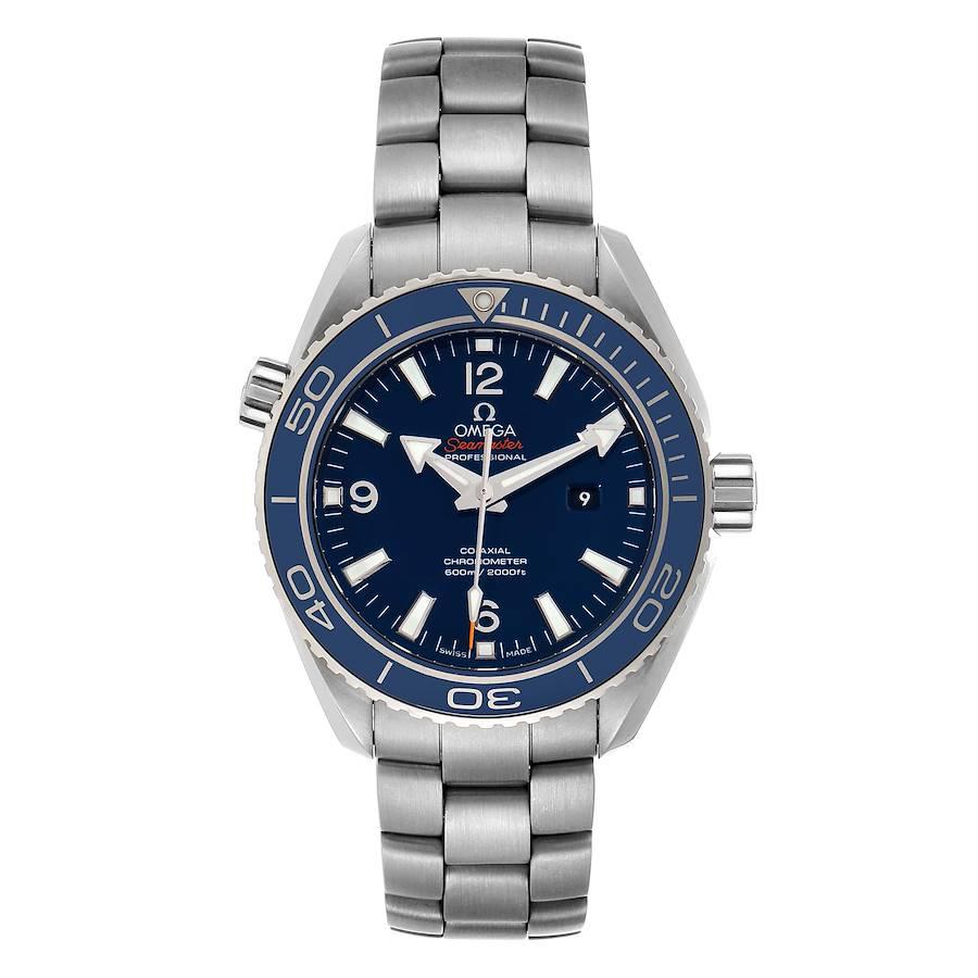 Omega Seamaster Planet Ocean Midsize Titanium Watch 232.90.38.20.03.001 Box Card. Automatic self-winding movement with Co-Axial escapement. Freesprung-balance system with silicon balance-spring.Automatic winding in both directions. Titanium round
