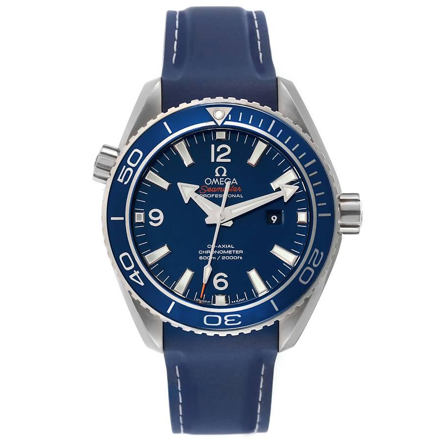 Omega Seamaster Planet Ocean Midsize Watch 232.92.38.20.03.001 Box Card. Automatic self-winding movement with Co-Axial escapement. Freesprung-balance system with silicon balance-spring.Automatic winding in both directions. Titanium round case 37.5