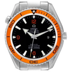 Used Omega Seamaster Planet Ocean Orange Bezel Steel Mens Watch 2208.50.00 Box Card