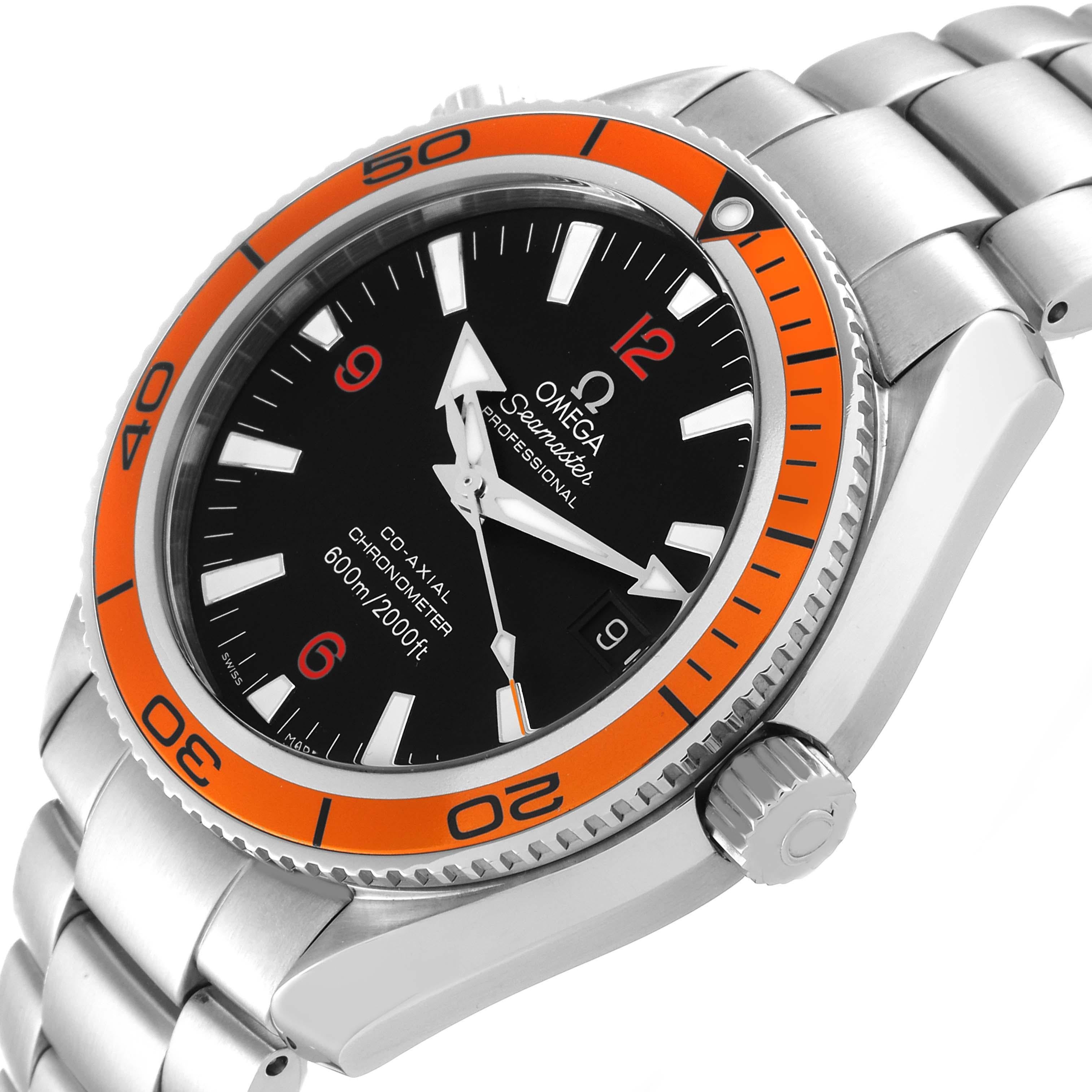 Reloj Omega Seamaster Planet Ocean Bisel Naranja Acero Caballero 2209.50.00 Caja Tarjeta en Excelente Estado en Atlanta, GA