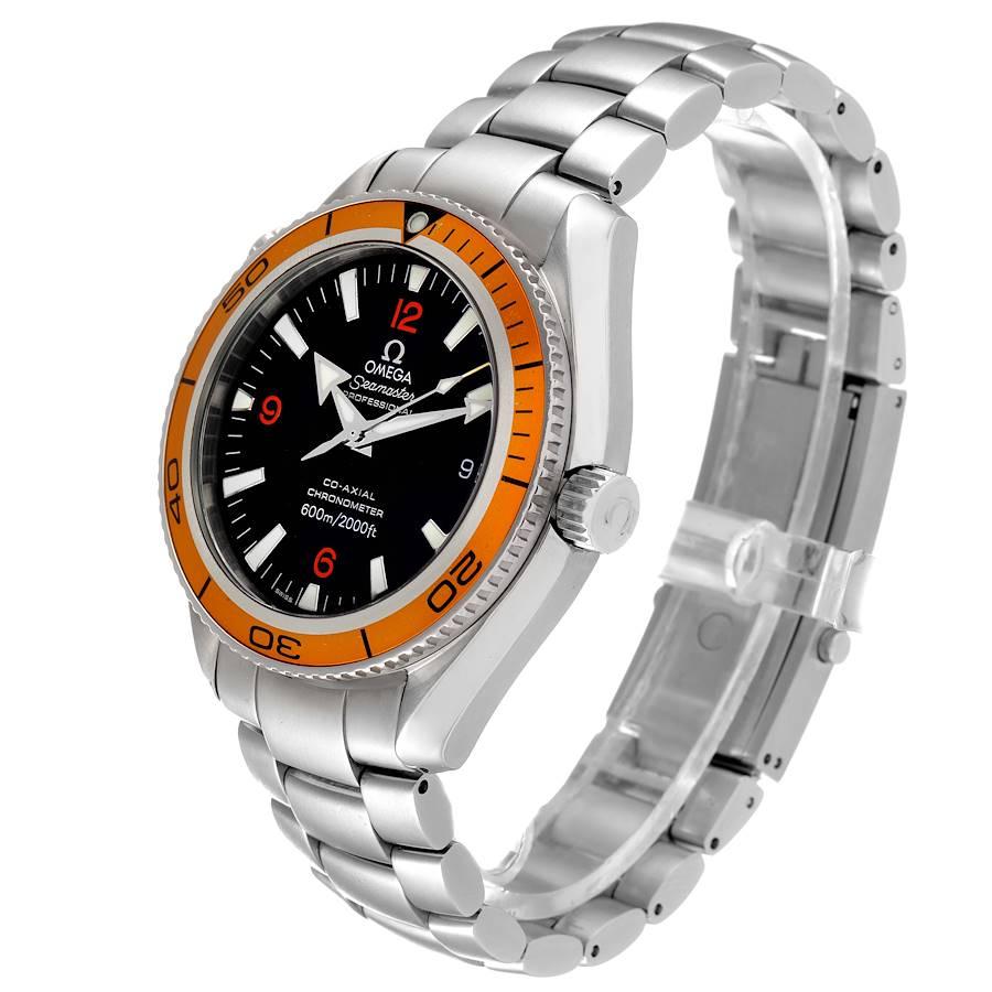 Men's Omega Seamaster Planet Ocean Orange Bezel Steel Mens Watch 2209.50.00 Box Card