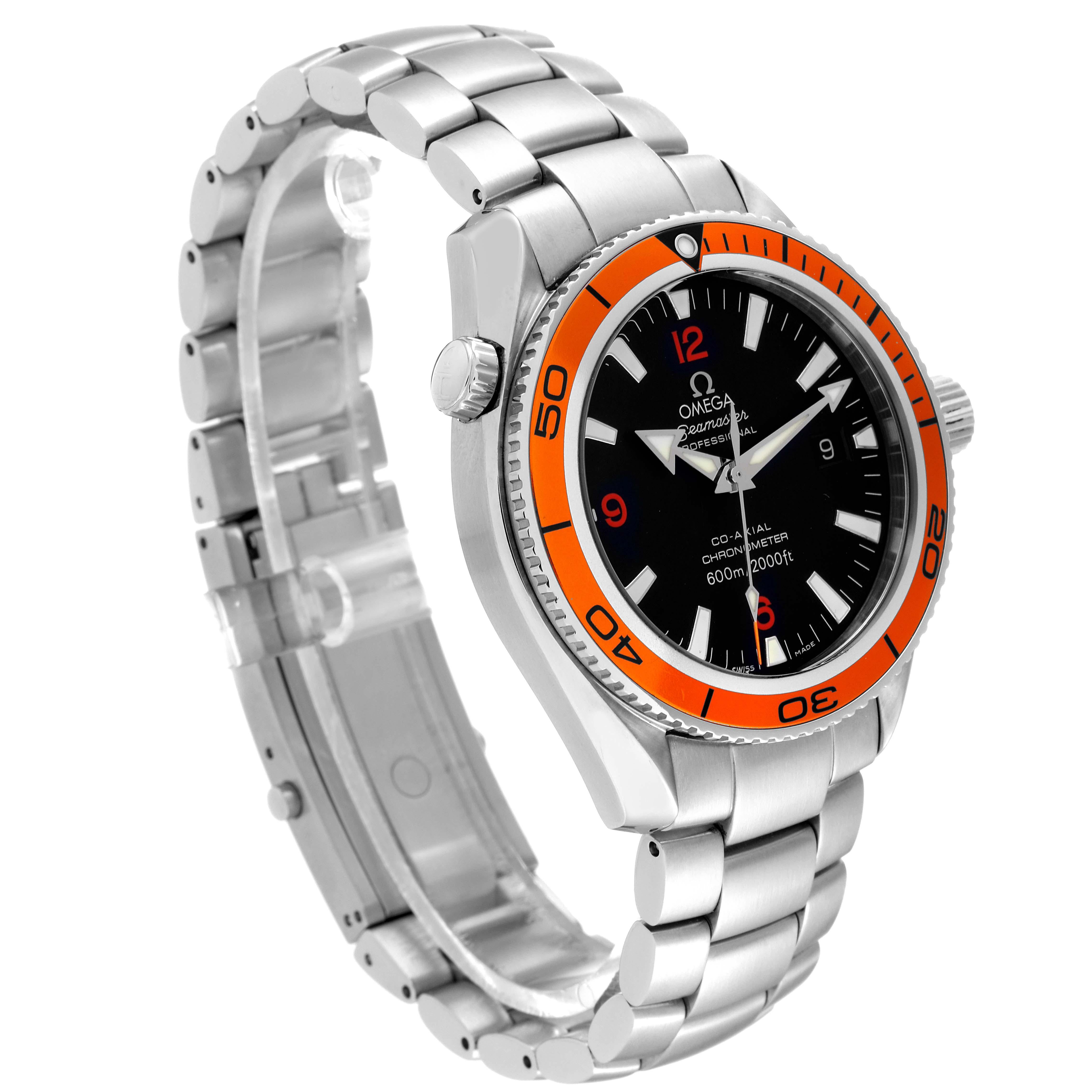 De los hombres Reloj Omega Seamaster Planet Ocean Bisel Naranja Acero Caballero 2209.50.00 Caja Tarjeta