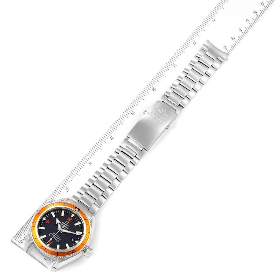 Omega Seamaster Planet Ocean Orange Bezel Steel Mens Watch 2209.50.00 Box Card 4