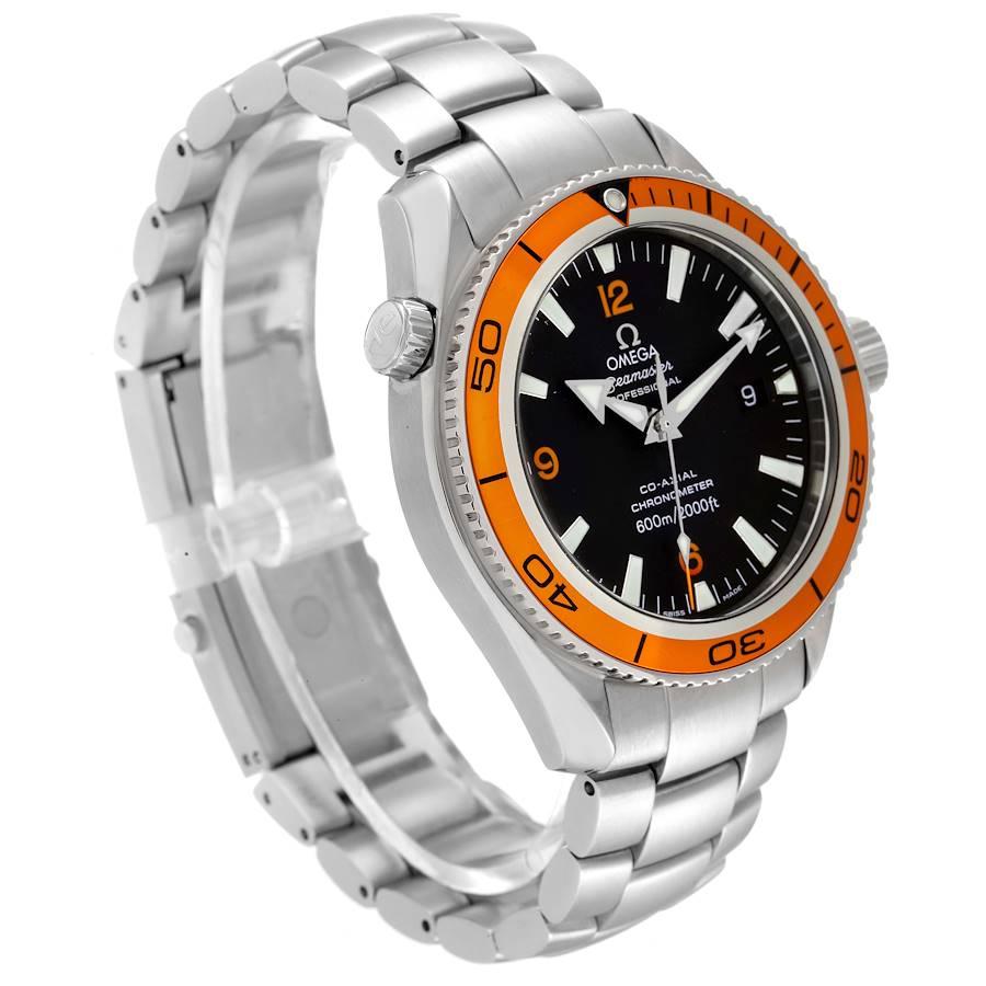 Omega Seamaster Planet Ocean Orange Bezel Steel Mens Watch 2209.50.00 Card In Excellent Condition In Atlanta, GA