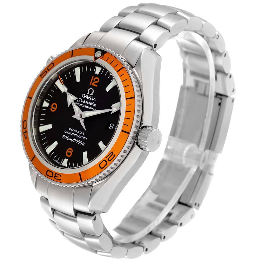 Men's Omega Seamaster Planet Ocean Orange Bezel Steel Mens Watch 2209.50.00 Card