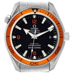 Omega Seamaster Planet Ocean Orange Bezel Steel Mens Watch 2209.50.00 Card