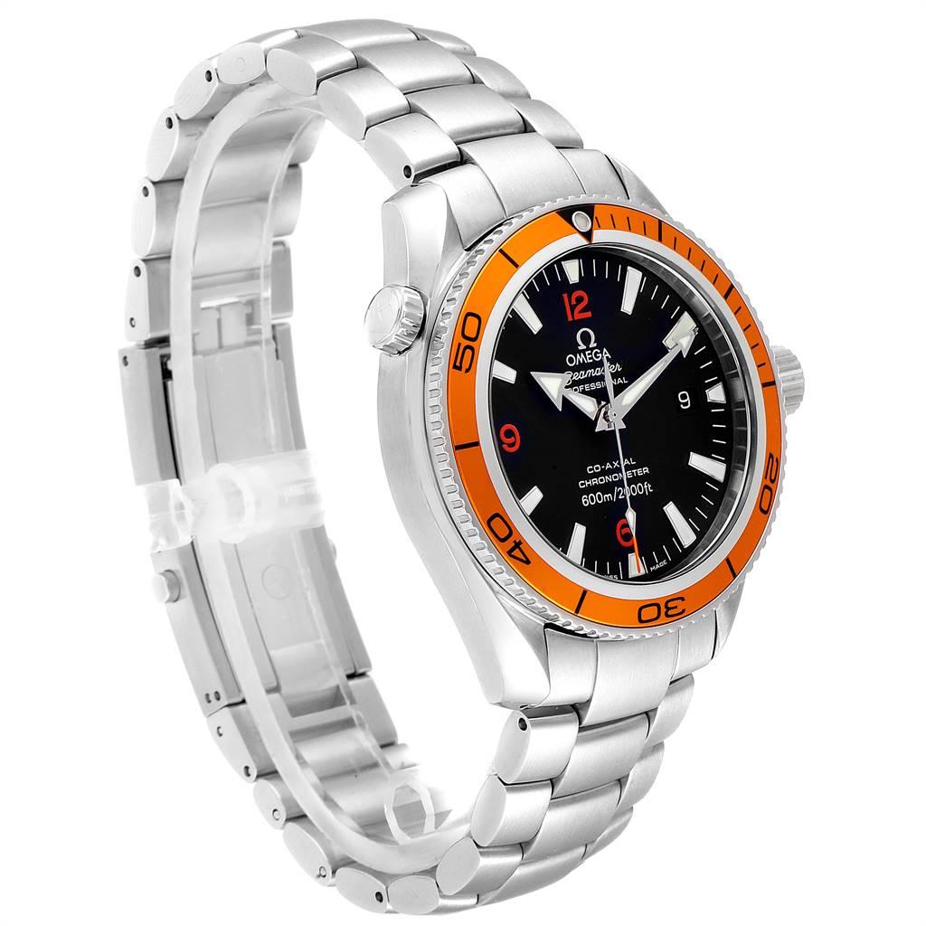 Omega Seamaster Planet Ocean Orange Bezel Steel Men's Watch 2209.50.00 In Excellent Condition In Atlanta, GA