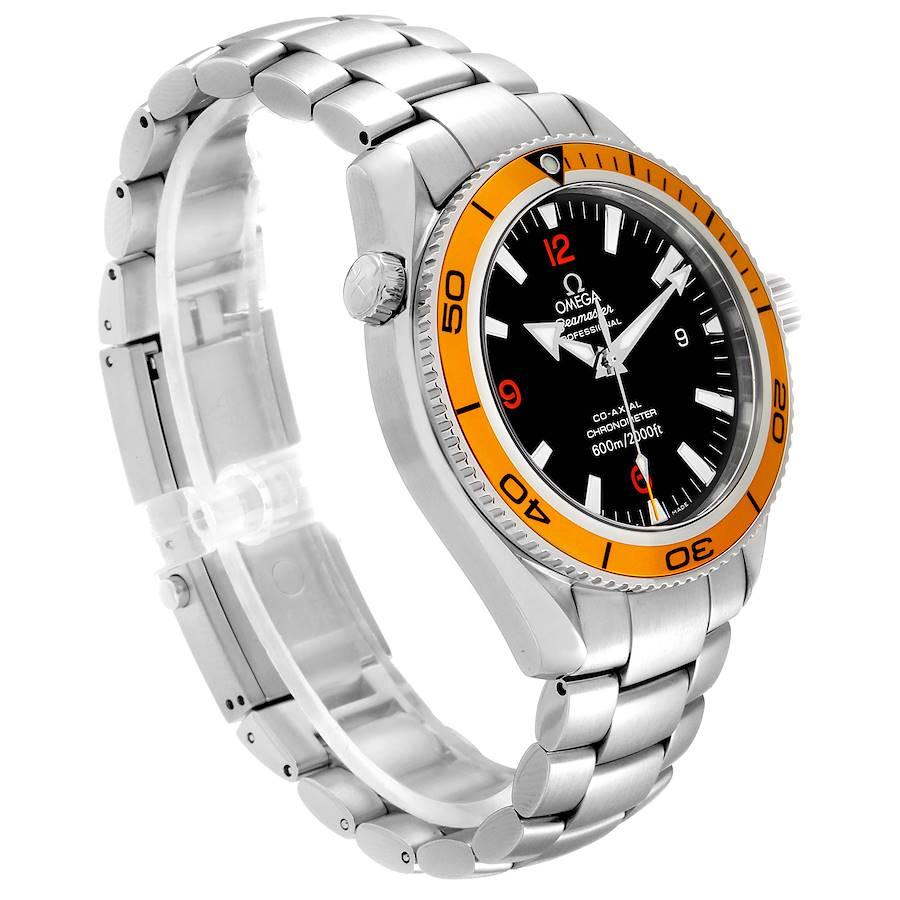 Omega Seamaster Planet Ocean Orange Bezel Steel Men's Watch 2209.50.00 In Excellent Condition In Atlanta, GA