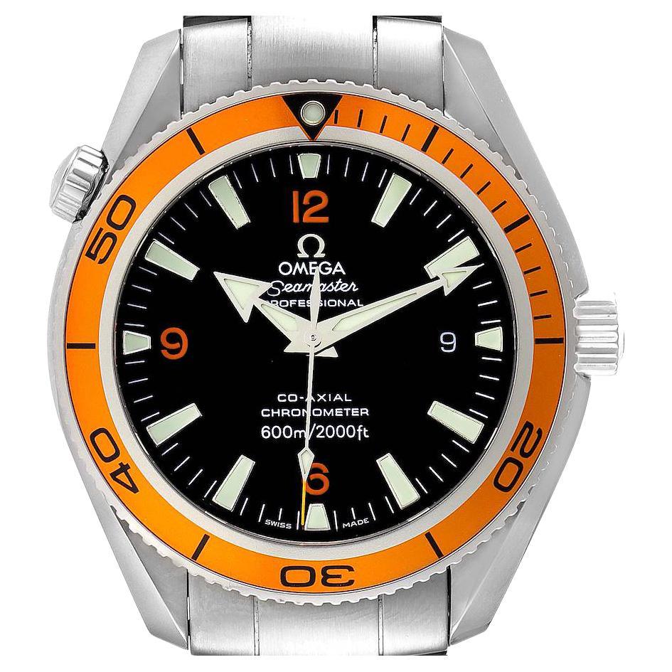 Omega Seamaster Planet Ocean Orange Bezel Steel Mens Watch 2209.50.00 For Sale