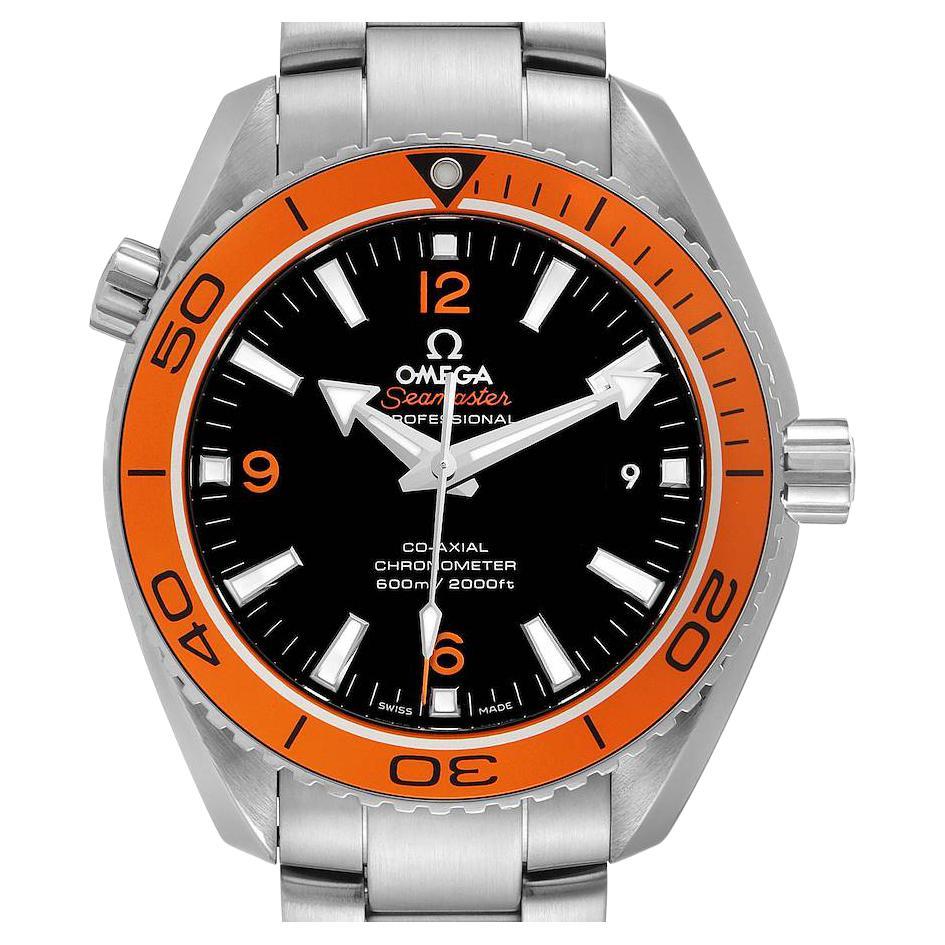 Omega Seamaster Planet Ocean Orange Bezel Watch 232.30.42.21.01.002 Box Card For Sale