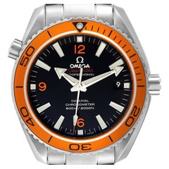 Used Omega Seamaster Planet Ocean Orange Bezel Watch 232.30.42.21.01.002 Box Card