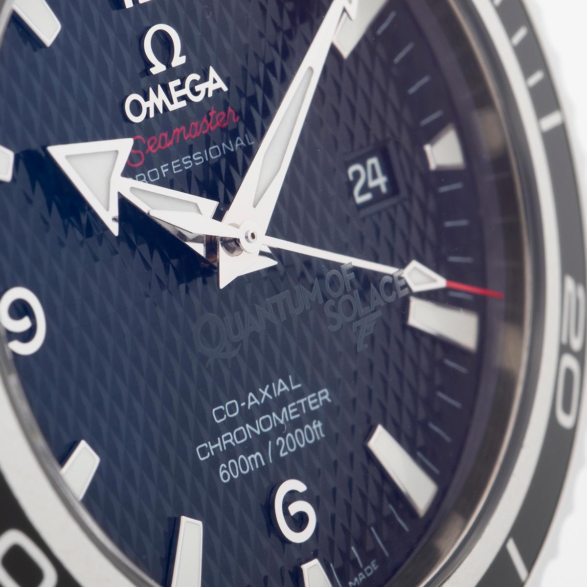 Omega Seamaster Planet Ocean, 'Quantum of Solace James Bond', with Papers In Excellent Condition In Canterbury, England