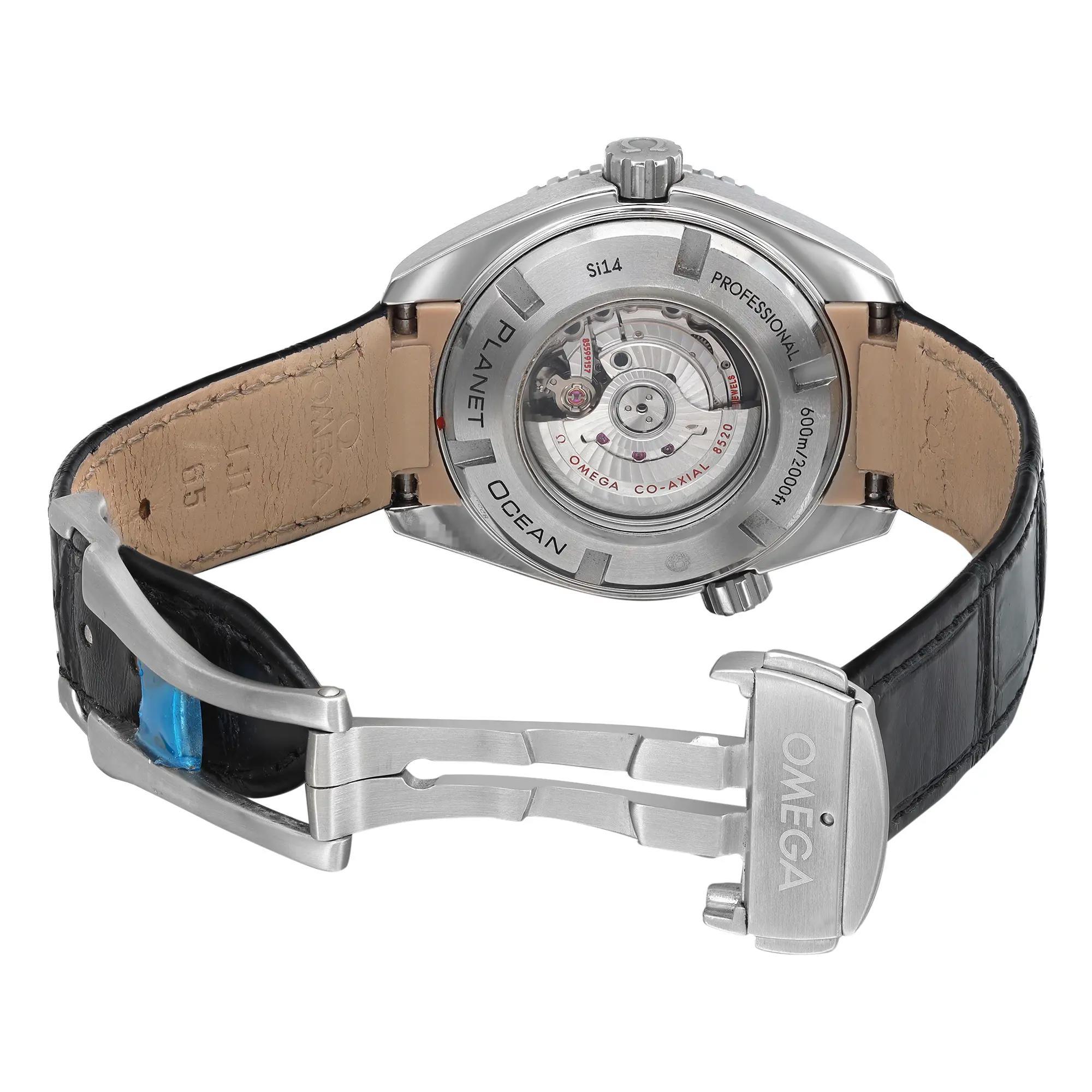 Men's Omega Seamaster Planet Ocean Steel Diamond Black Dial Watch 232.18.38.20.01.001 For Sale