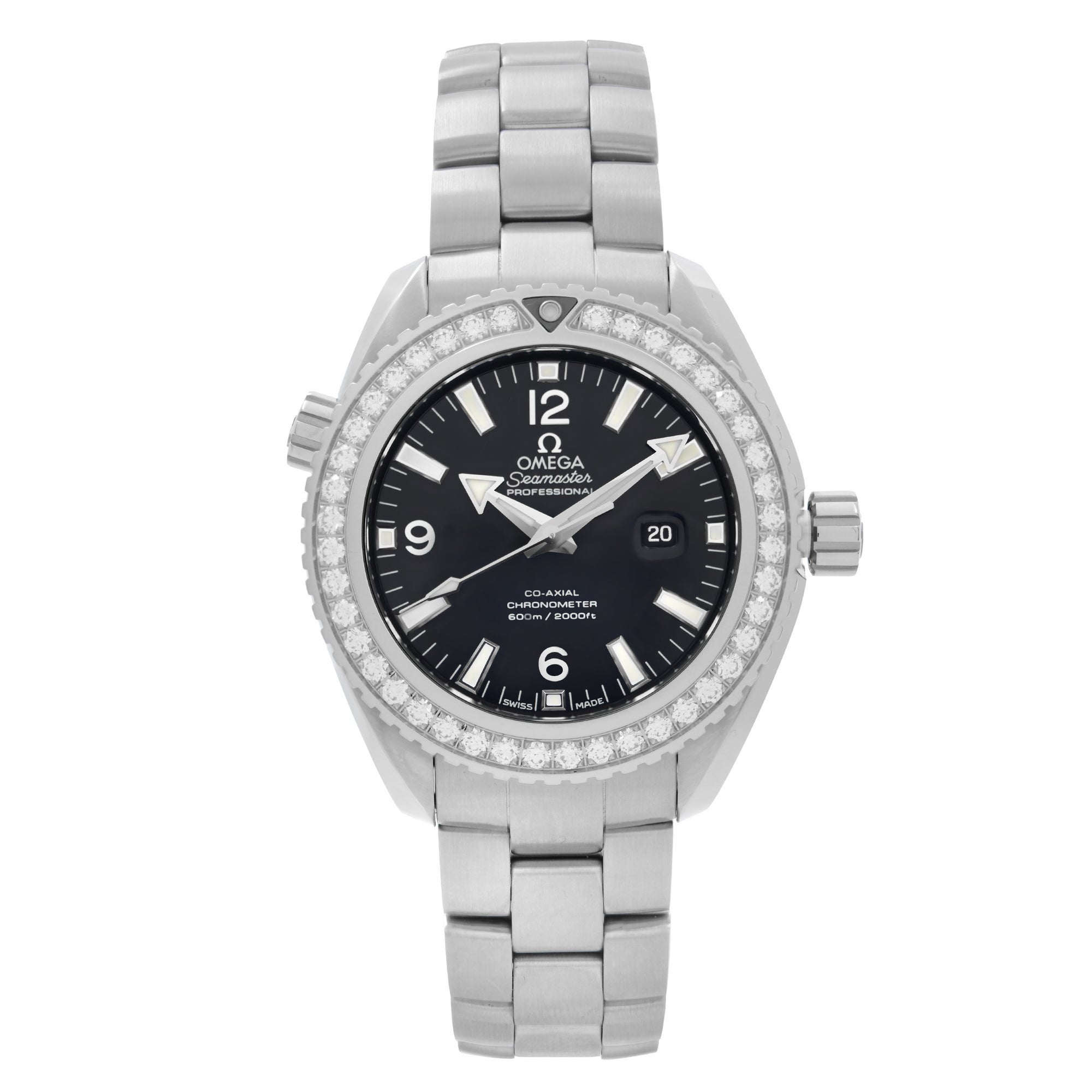 Omega Seamaster Planet Ocean Steel Diamond Ladies Watch 232.15.38.20.01.001