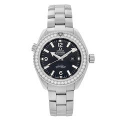 Used Omega Seamaster Planet Ocean Steel Diamond Ladies Watch 232.15.38.20.01.001