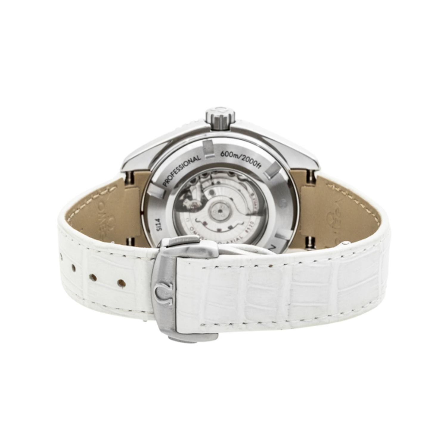 Women's Omega Seamaster Planet Ocean Steel Diamond White Dial Watch 232.18.38.20.04.001