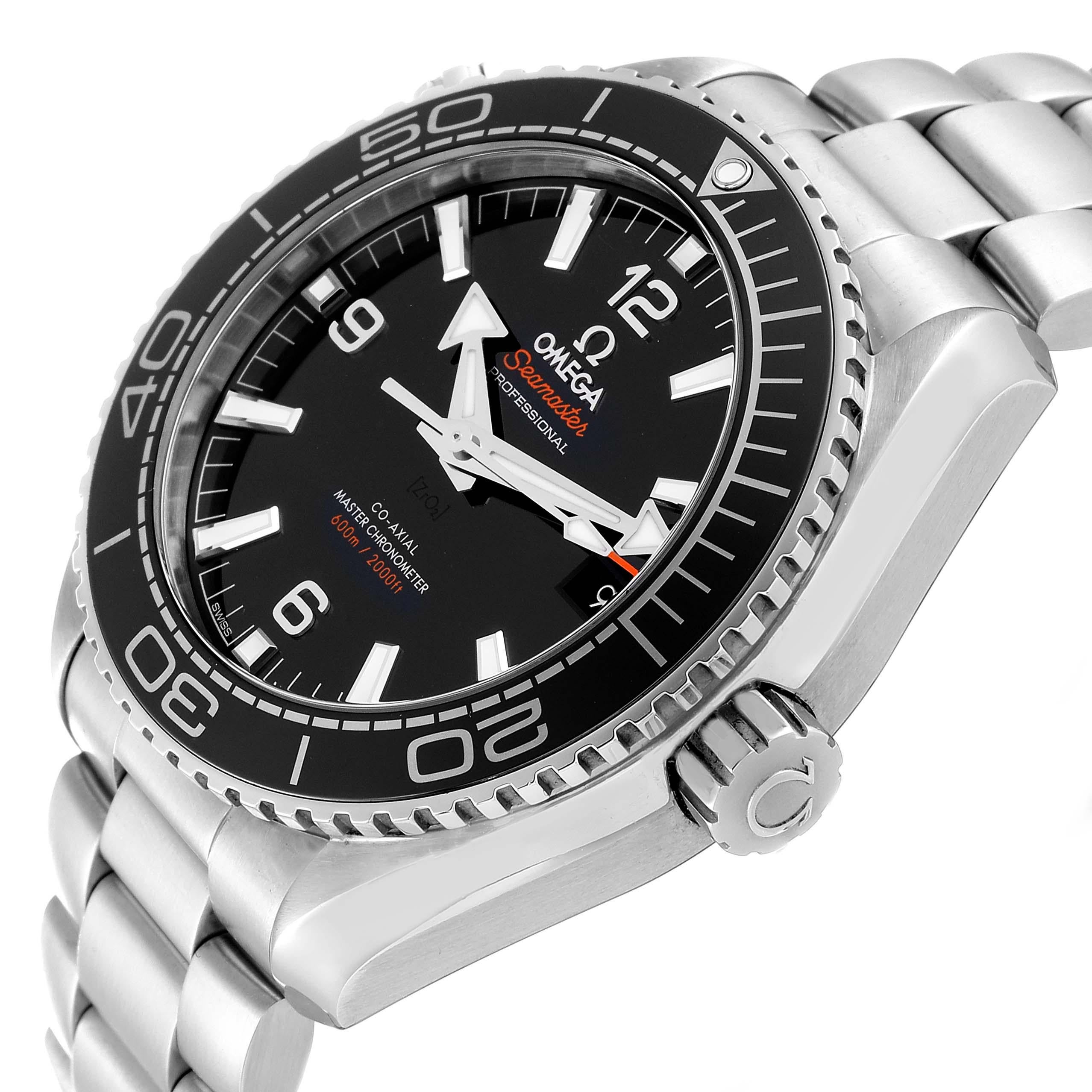 Omega Seamaster Planet Ocean Steel Mens Watch 215.30.44.21.01.001 Box Card. Automatic self-winding movement with Co-Axial escapement. Certified Master Chronometer, approved by METAS, resistant to magnetic fields reaching 15,000 gauss. Free