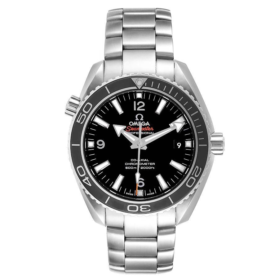 Omega Seamaster Planet Ocean Steel Mens Watch 232.30.42.21.01.001. Automatic self-winding chronometer movement with Co-Axial Escapement for greater precision, stability and durability. Free sprung-balance, 2 barrels mounted in series, automatic