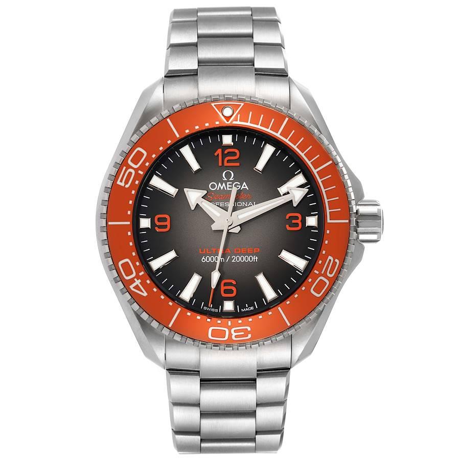 Omega Seamaster Planet Ocean Ultra Deep Mens Watch 215.30.46.21.06.001 Box Card. Automatic self-winding chronometer movement with Co-Axial Escapement for greater precision, stability and durability. Free sprung-balance, 2 barrels mounted in series,
