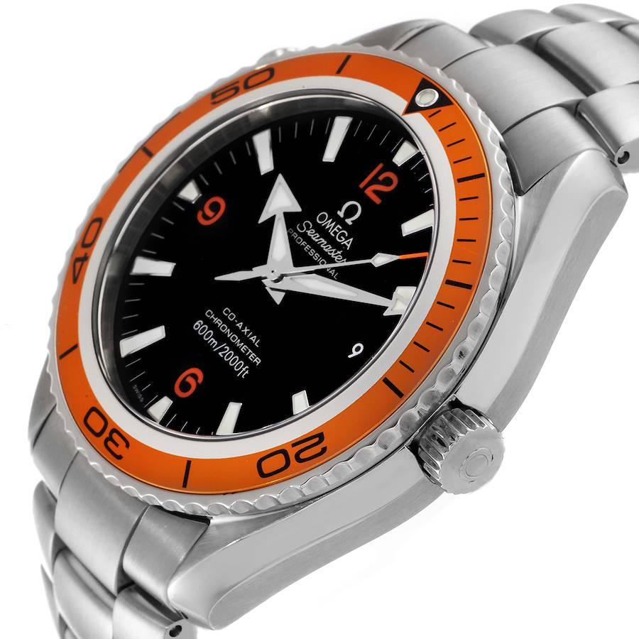 Omega Seamaster Planet Ocean XL Orange Bezel Mens Watch 2208.50.00 For Sale 1