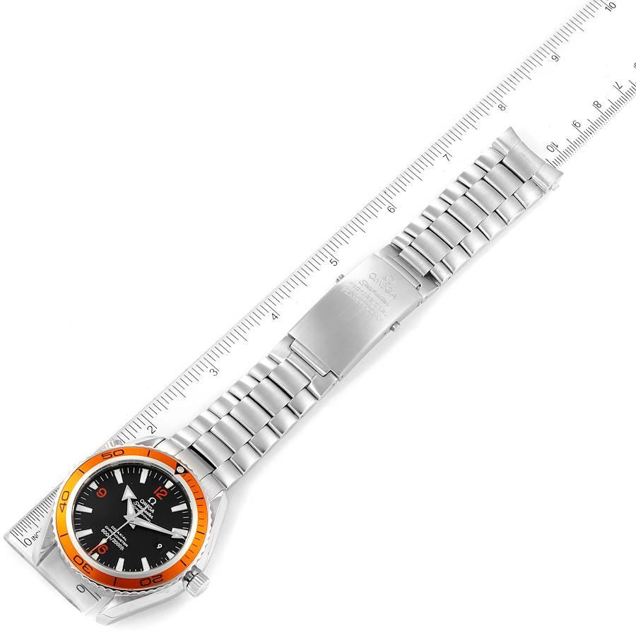 Omega Seamaster Planet Ocean XL Orange Bezel Mens Watch 2208.50.00 For Sale 4