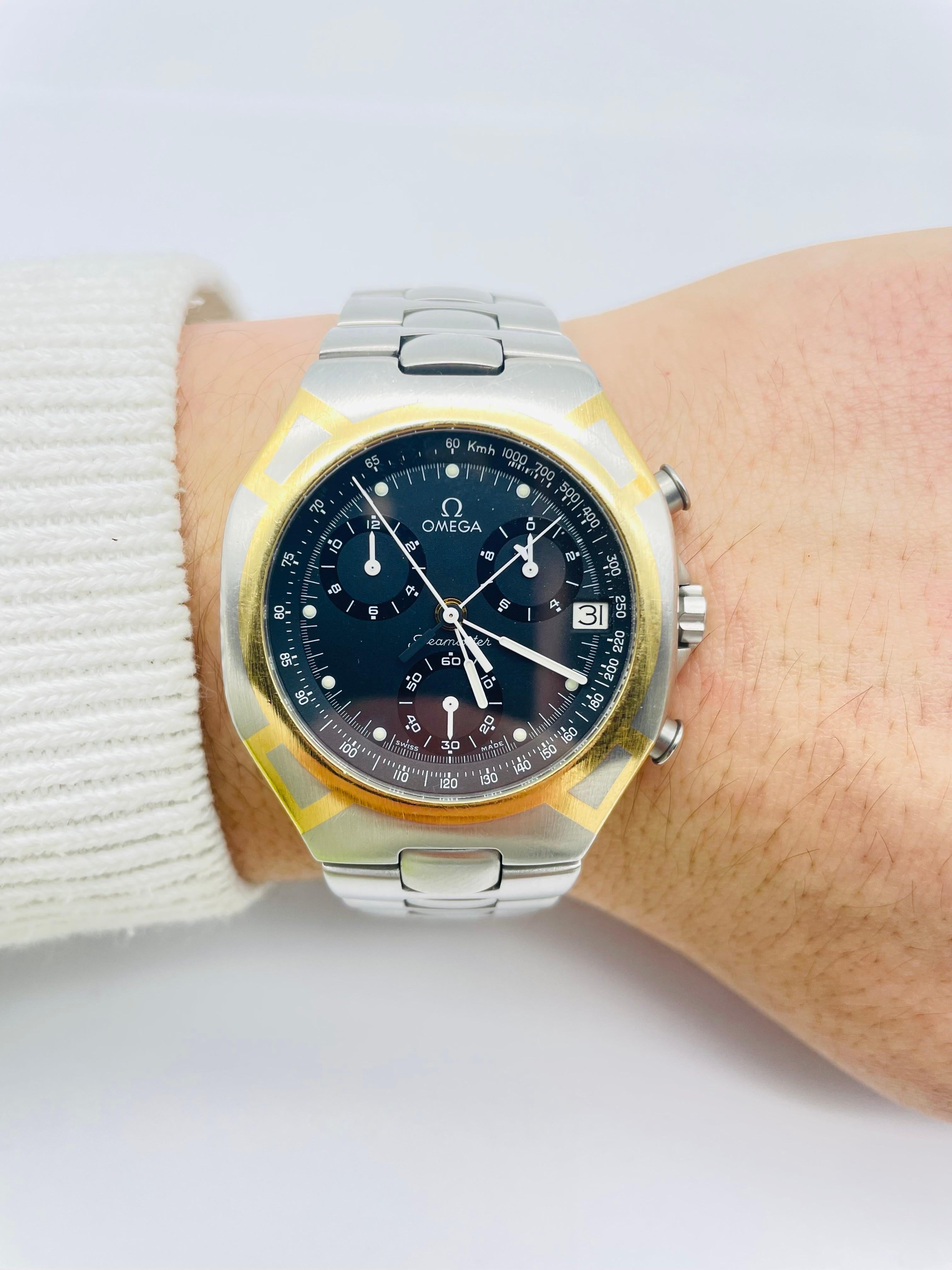 Omega Seamaster Polaris Chronograph Quartz Watch Steel / Gold 12