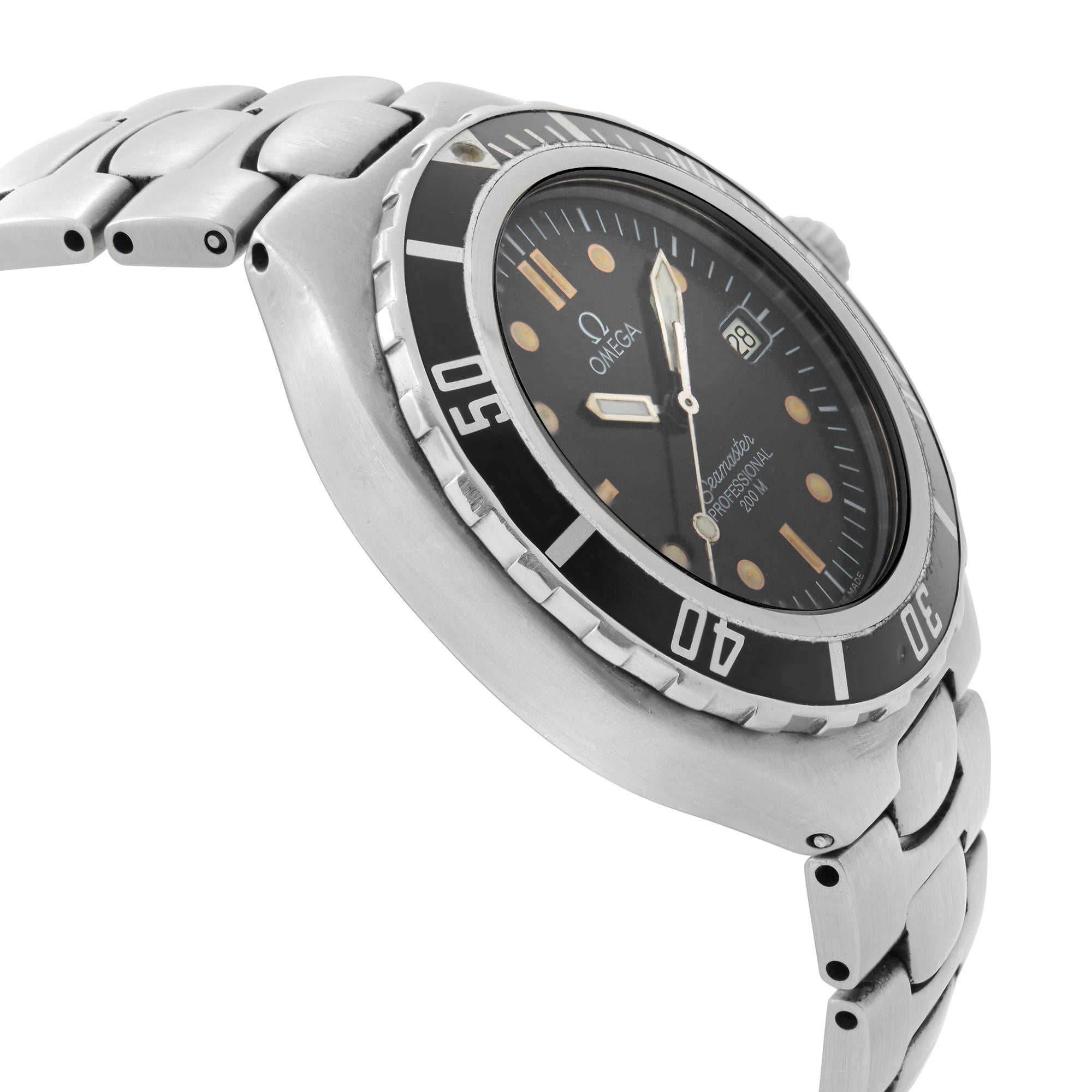 Men's Omega Seamaster Professional Steel Black Dial Quartz Mens Watch 3961052