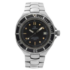 Retro Omega Seamaster Professional Steel Black Dial Quartz Mens Watch 3961052