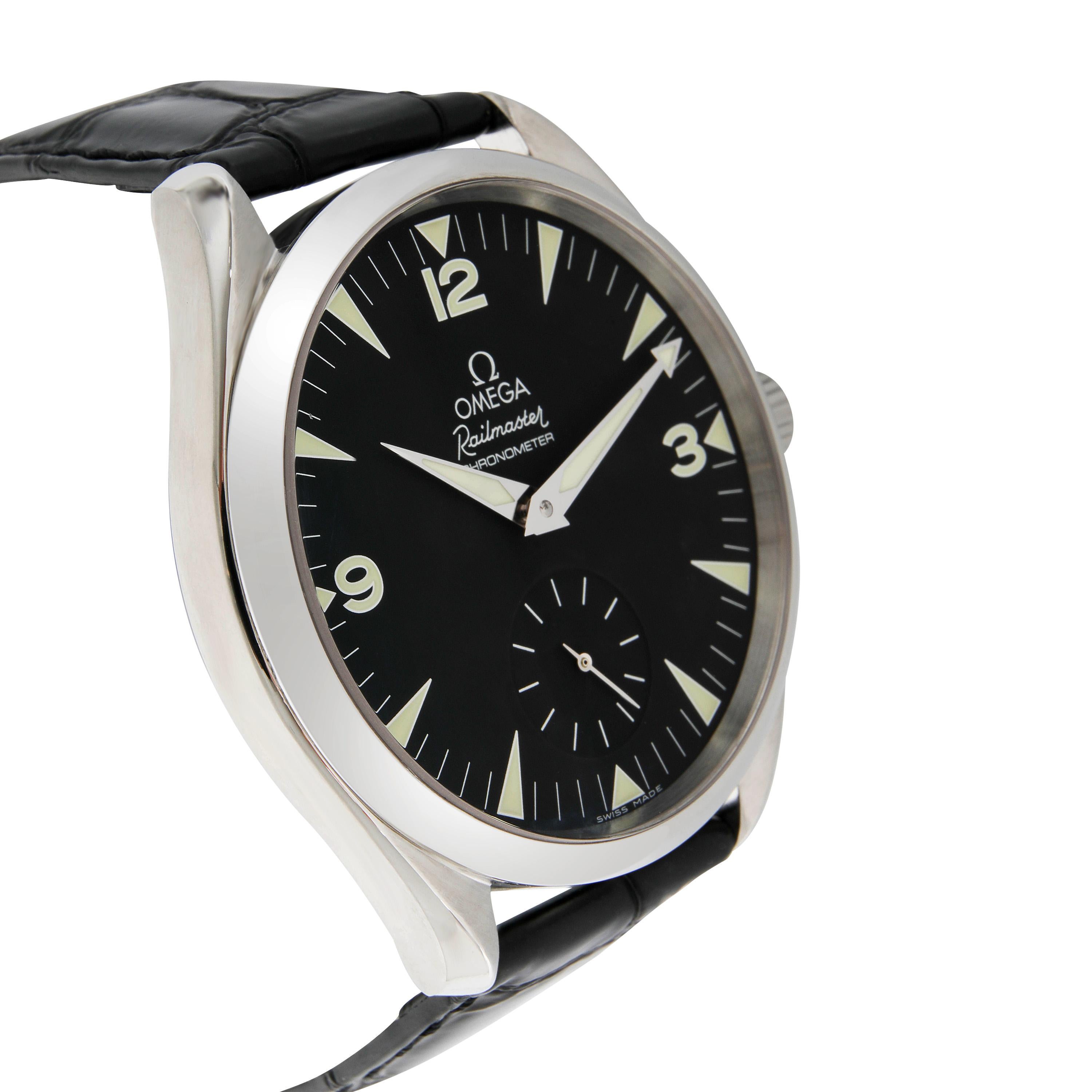 Omega Seamaster Railmaster 2806,52.37 Herrenuhr in  Rostfreier Stahl

SKU: 129813

PRIMÄRE DETAILS
Marke: Omega
Modell: Seamaster Railmaster
Herkunftsland: Schweiz
Uhrwerk Typ: Mechanisch: Handaufzug
Jahr der Herstellung: 2000-2009
Zustand: Seit