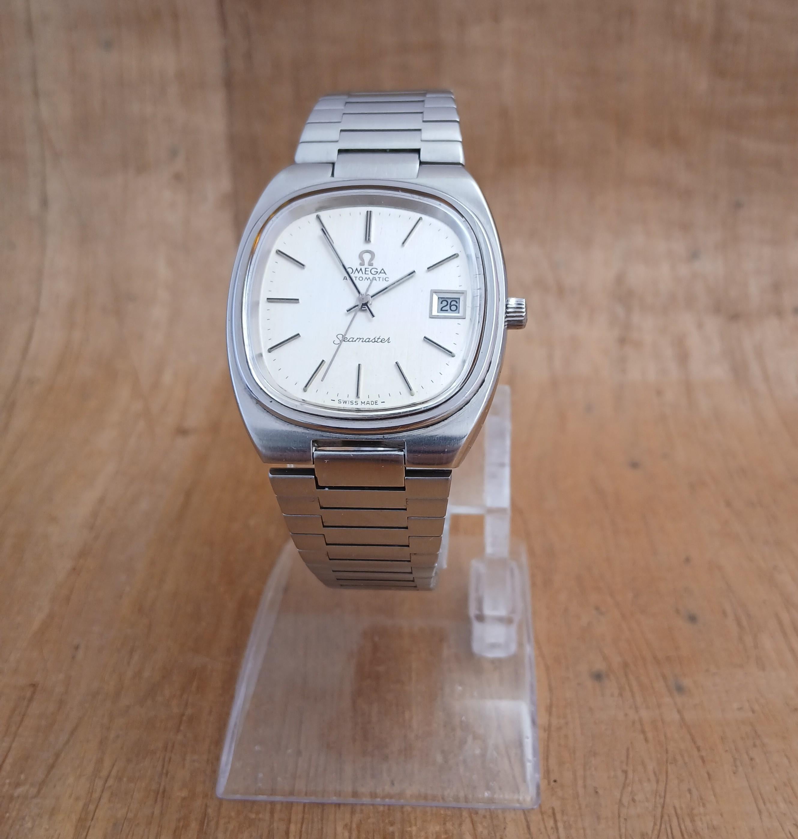 Omega Seamaster Ref 1660207 Automatik Datum Silber Zifferblatt Stahlband Uhr im Zustand „Gut“ im Angebot in Toronto, CA