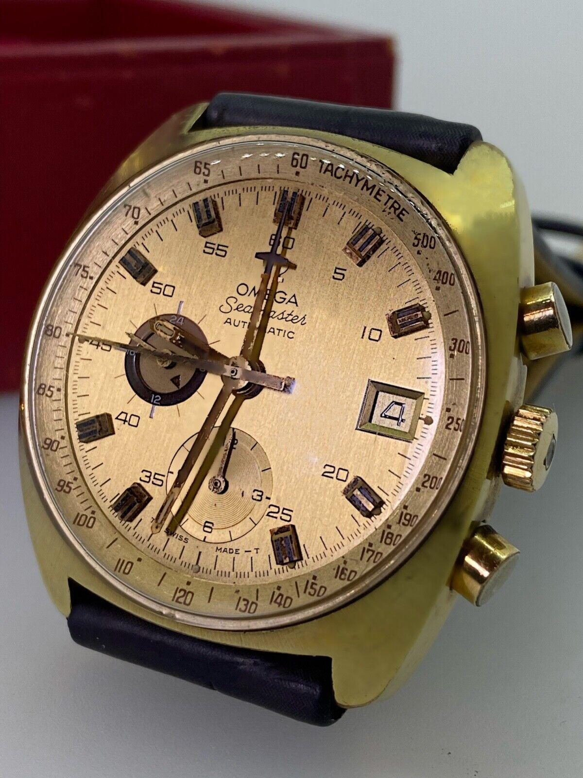Omega Seamaster ref 176-007 Montre chronographe automatique remplie d'or avec calibre 1040 Pour hommes en vente