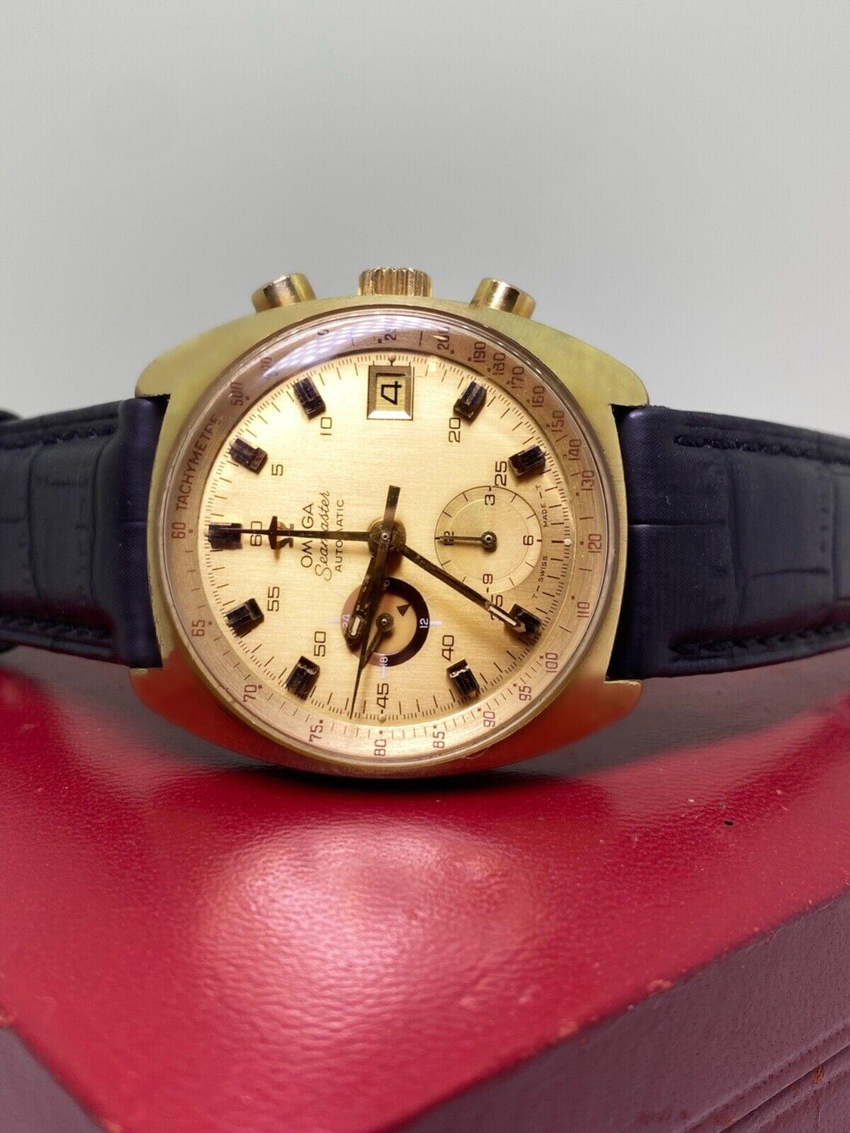 Omega Seamaster ref 176-007 Montre chronographe automatique remplie d'or avec calibre 1040 en vente 1