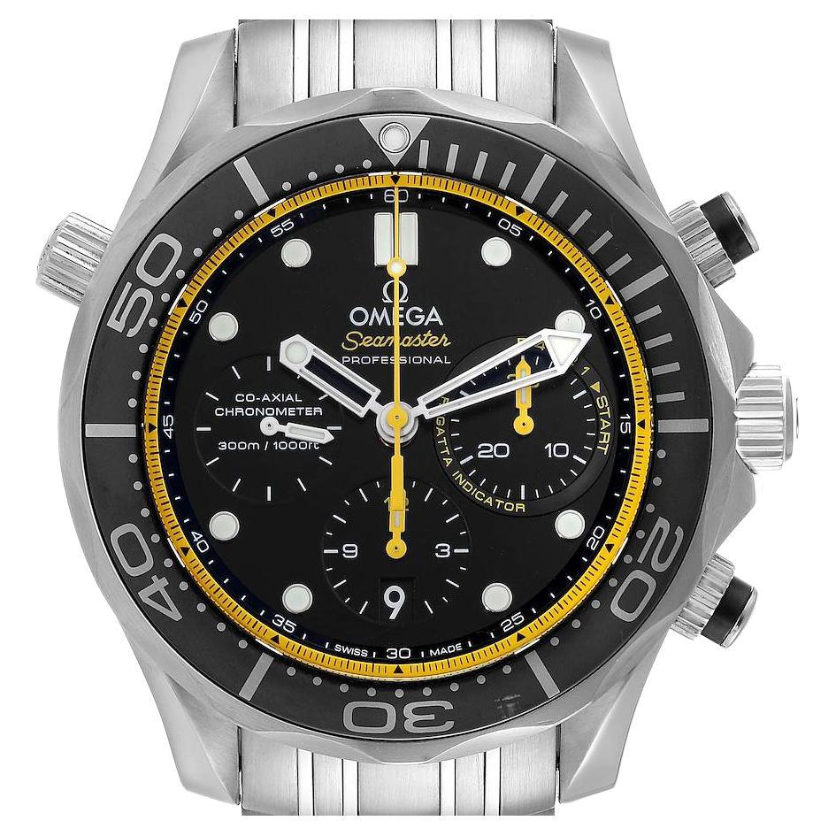 Omega Seamaster Regatta Yellow Hands Mens Watch 212.30.44.50.01.002 Box Card For Sale