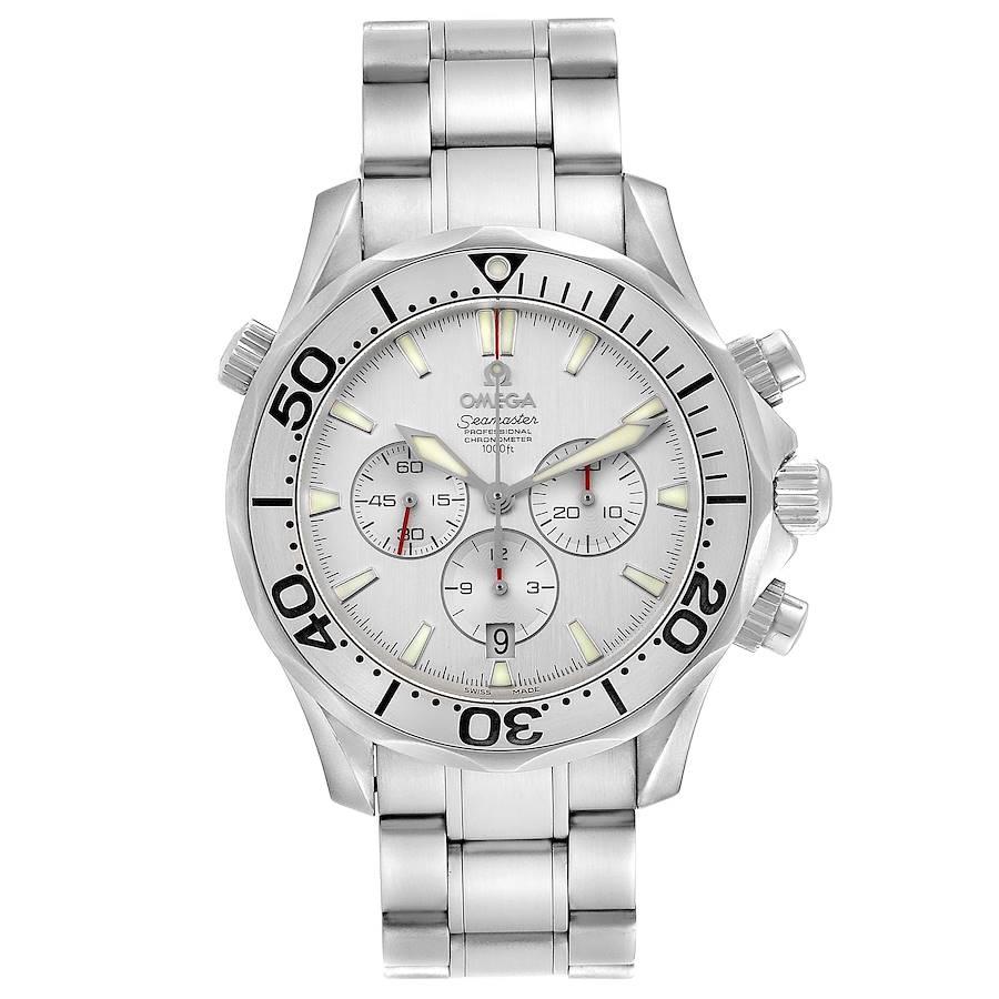 Omega Seamaster Silver Dial Special Edition Chronograph Watch 2589.30.00. Officially certified chronometer automatic self-winding movement. Chronograph function. Brushed and polished stainless steel case 41.5 mm in diameter. Omega logo on a crown.
