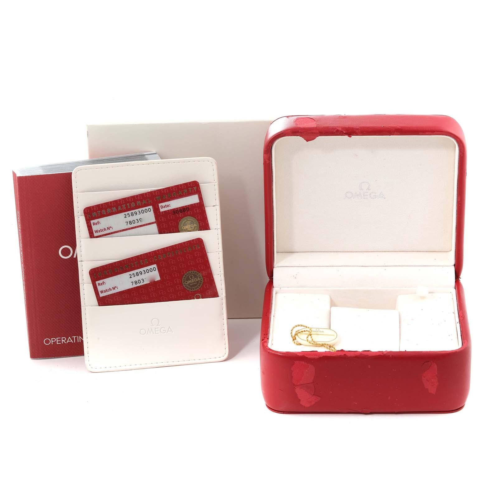 Omega Seamaster Special Edition Chronograph Watch 2589.30.00 Box Card For Sale 6