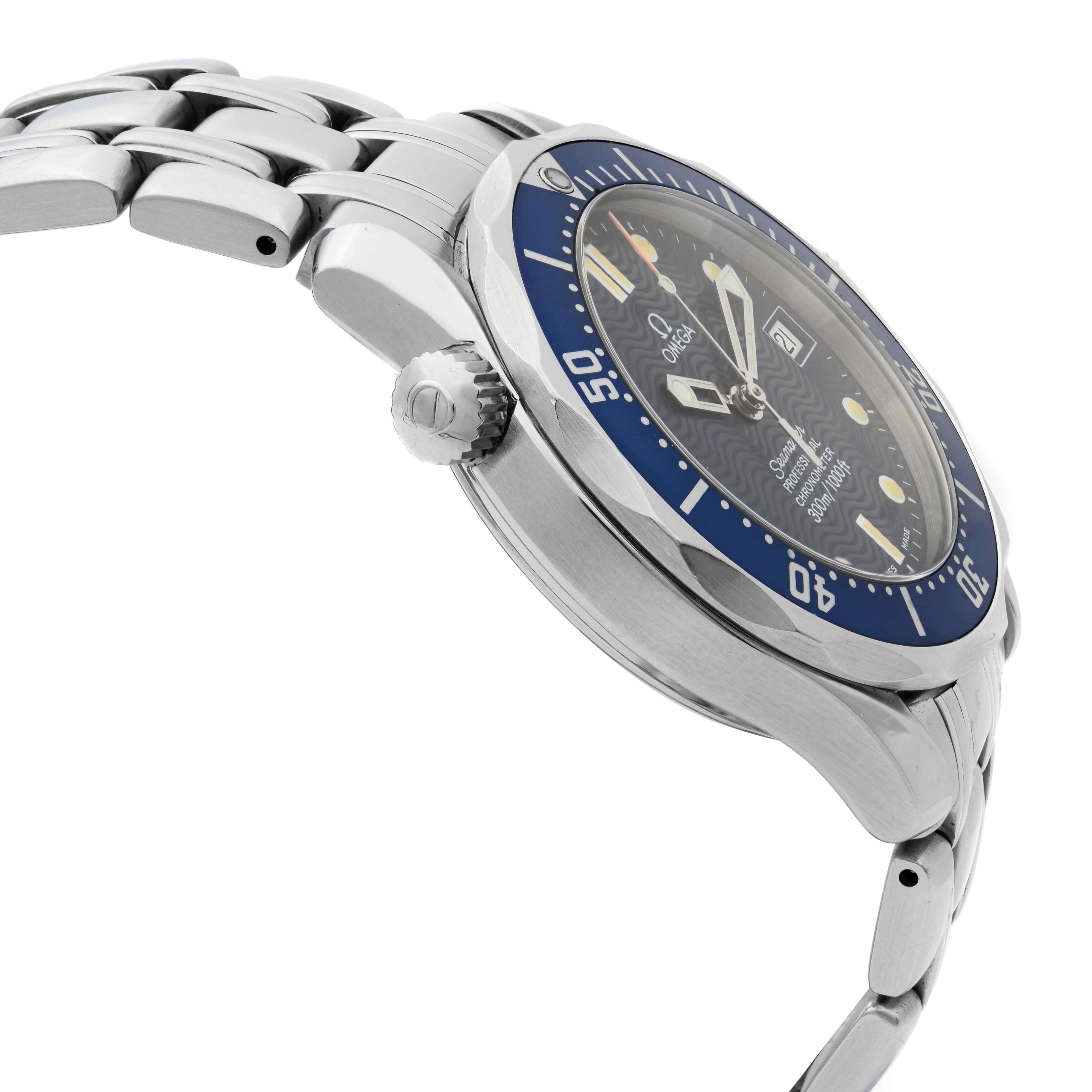  Omega Seamaster Acier inoxydable Cadran bleu Montre automatique pour hommes 2551.80.00 Pour hommes 