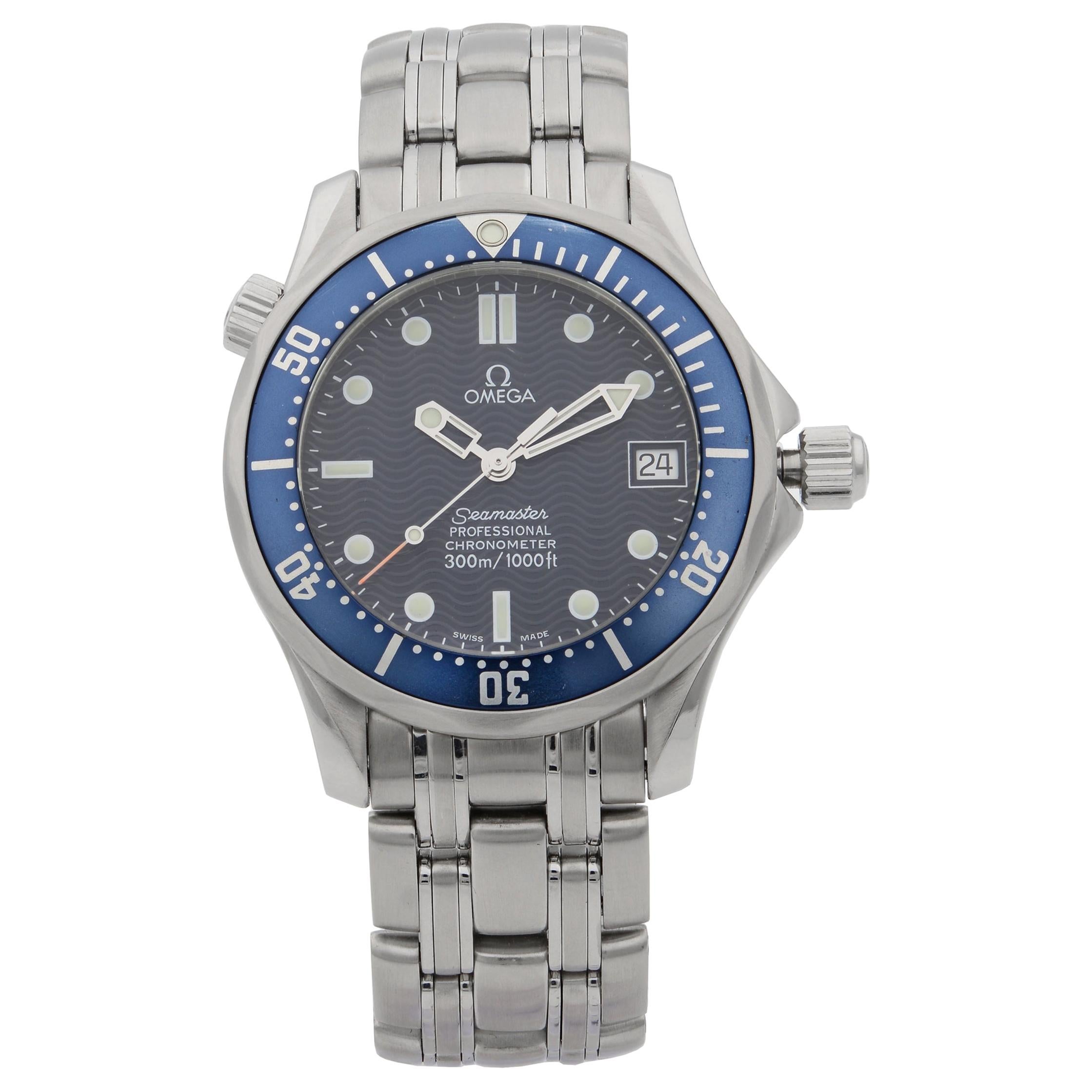 Omega Seamaster Stainless Steel Blue Dial Automatic Men's Watch 2551.80 ...
