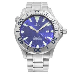 Omega Seamaster Stainless Steel Blue Dial Quartz Men's Watch 2265.80.00