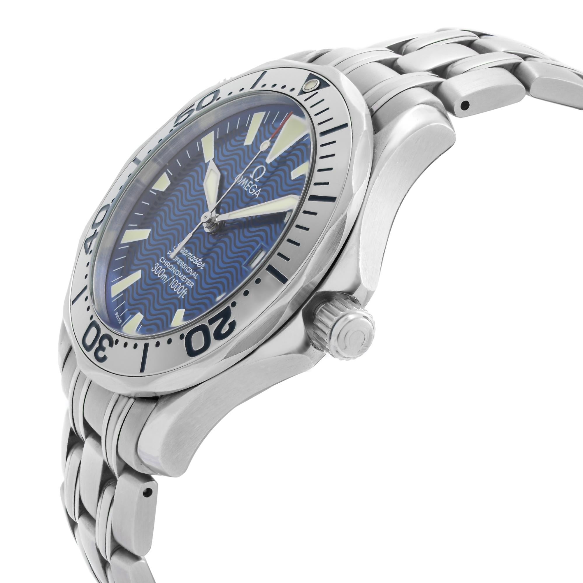 Omega Seamaster Stainless Steel Blue Wave Dial Automatic Men's Watch 2231.80.00 1