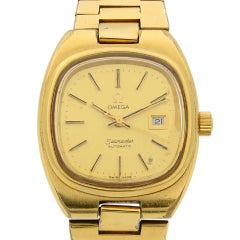 Omega Seamaster Stainless Steel Gold Dial Automatic Ladies Watch 566.00.88