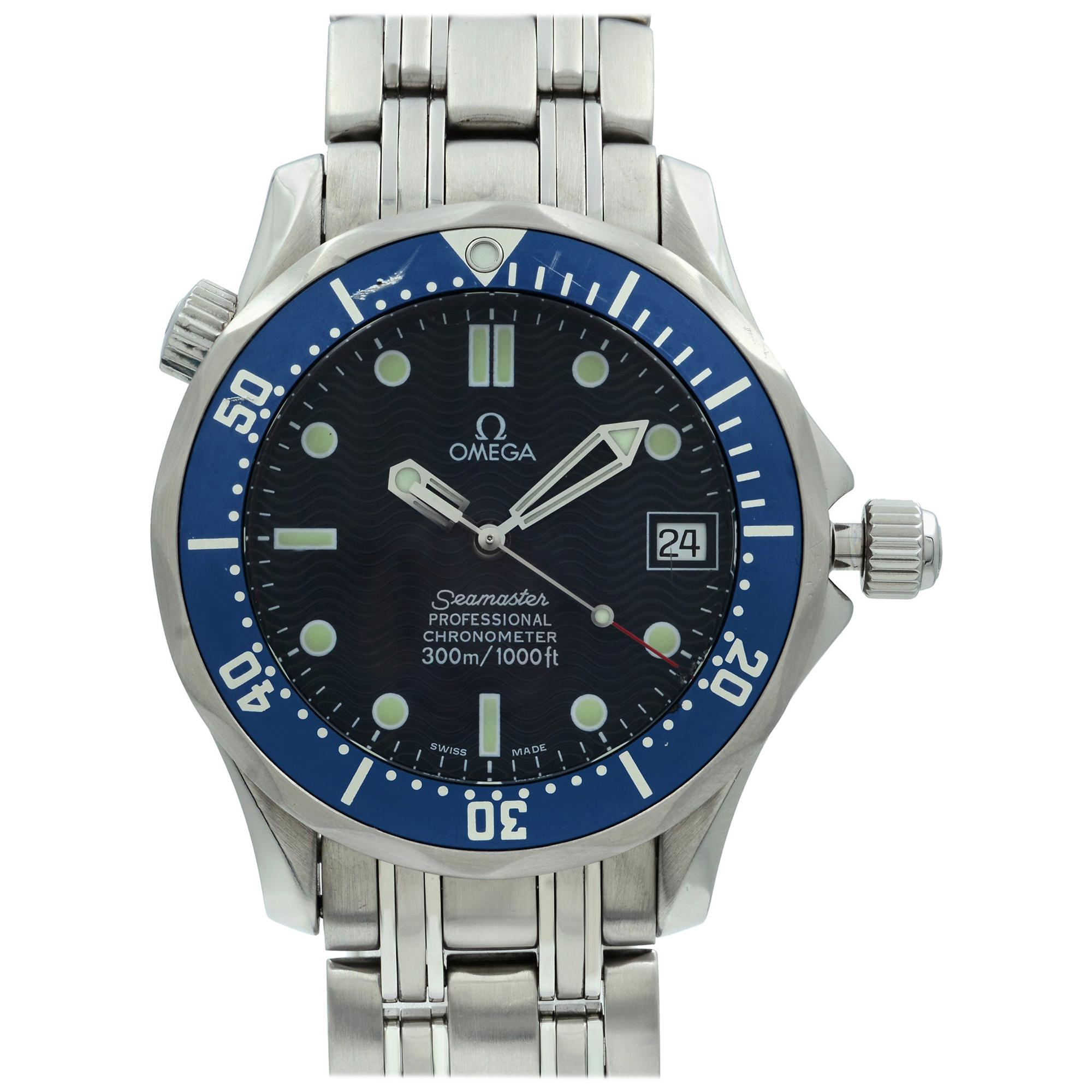 Omega Seamaster Steel Blue Wave Dial Automatic Midsize Watch 2551.80.00