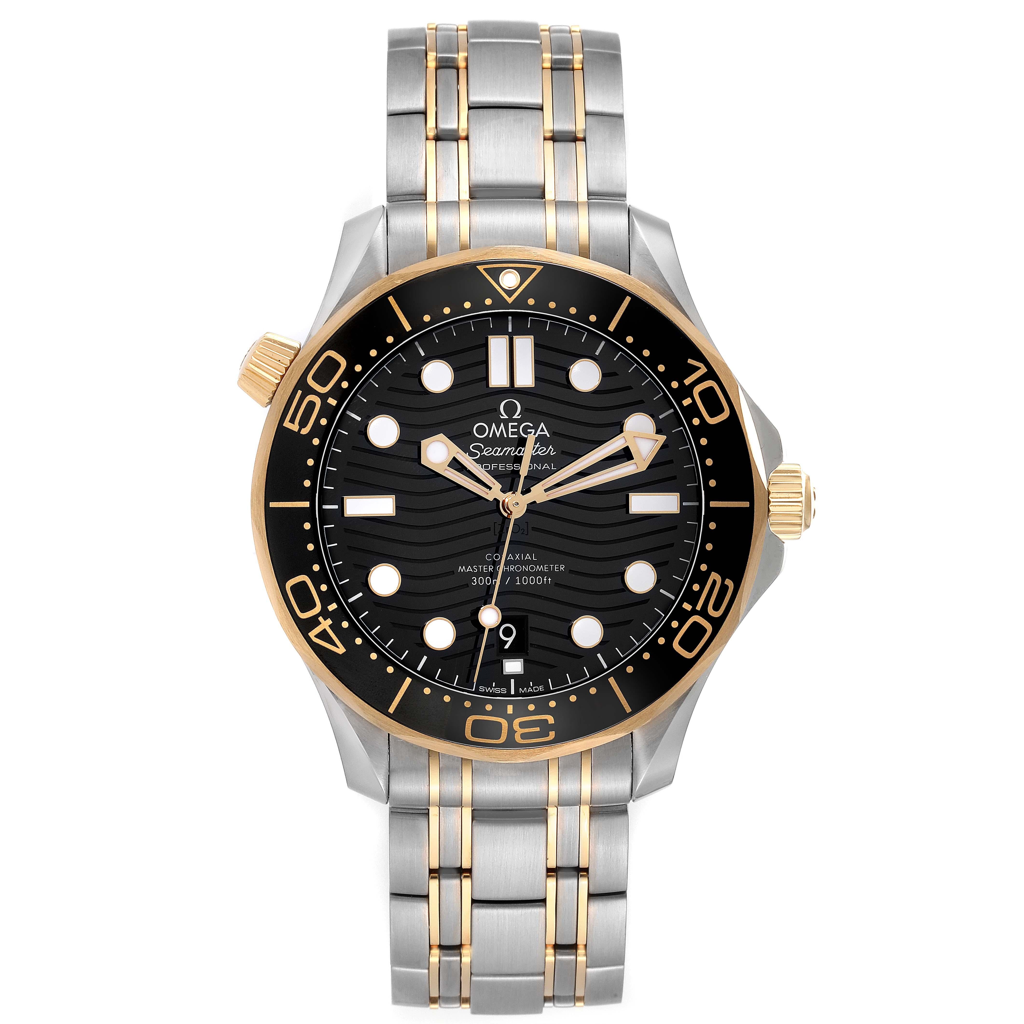 Omega Seamaster Steel Yellow Gold Mens Watch 210.20.42.20.01.002 Unworn. Automatic self-winding chronometer, Co-Axial Escapement movement. Certified Master Chronometer, approved by METAS, resistant to magnetic fields reaching 15,000 gauss. Free