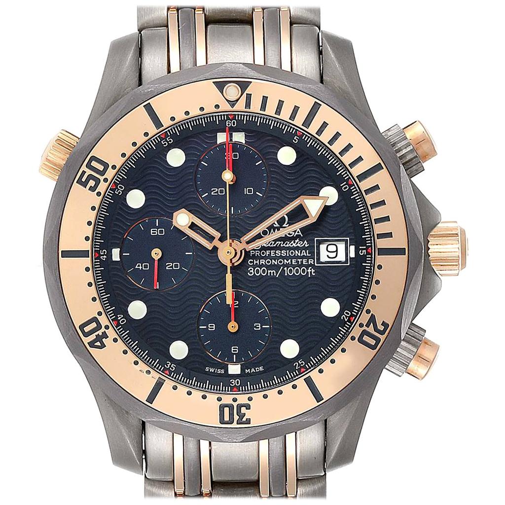 Omega Seamaster Titanium 18 Karat Rose Gold Men's Watch 2296.80.00