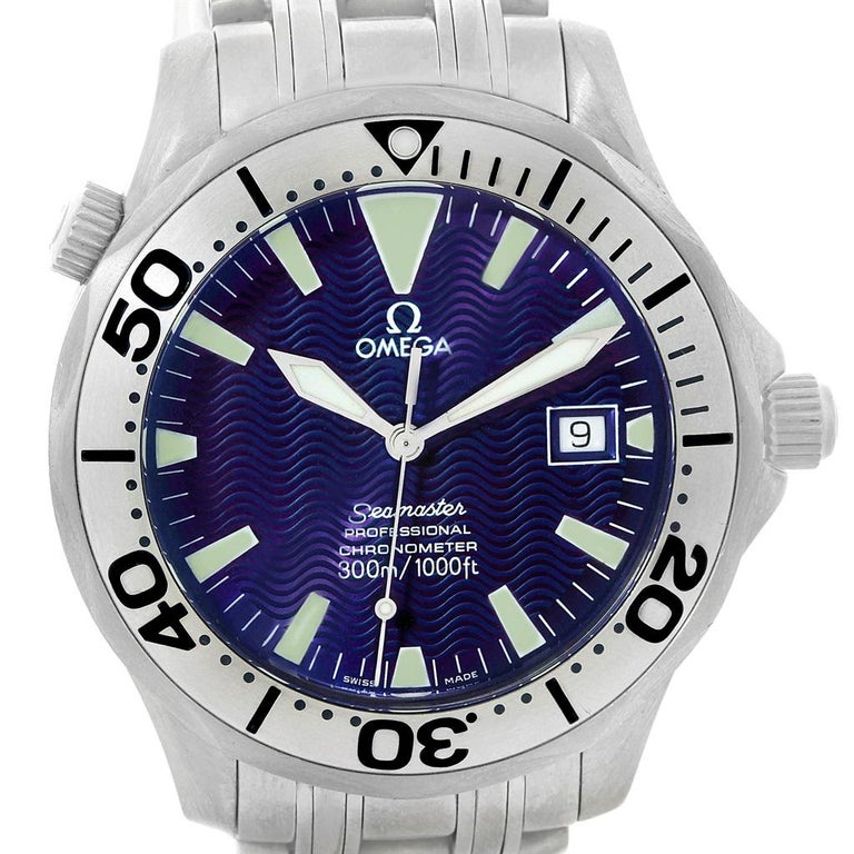 Omega Seamaster Titanium Blue Dial Men's Watch 2231.80.00 ...