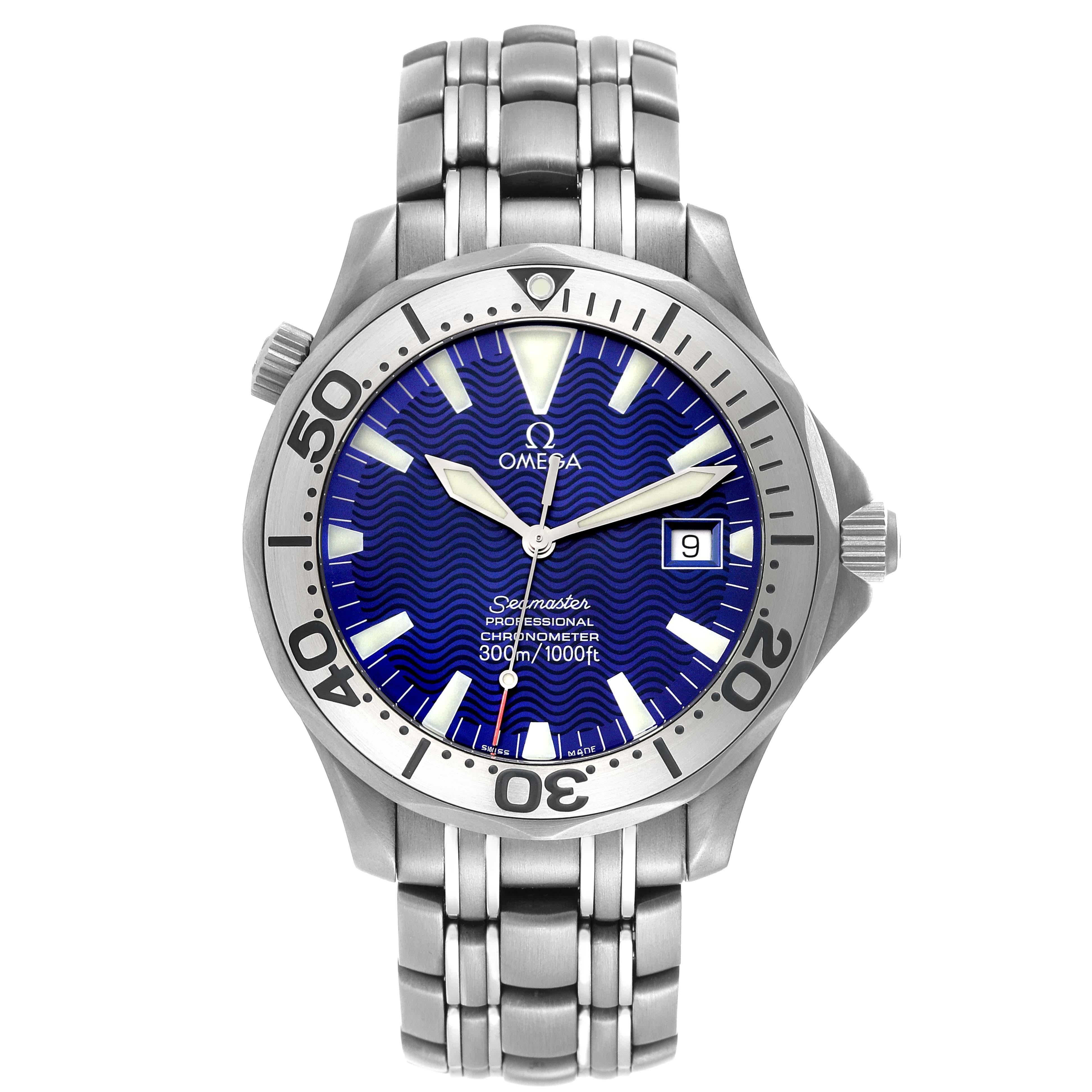 Omega Seamaster Herrenuhr 2232.80,00 aus Titan mit blauem Zifferblatt 1